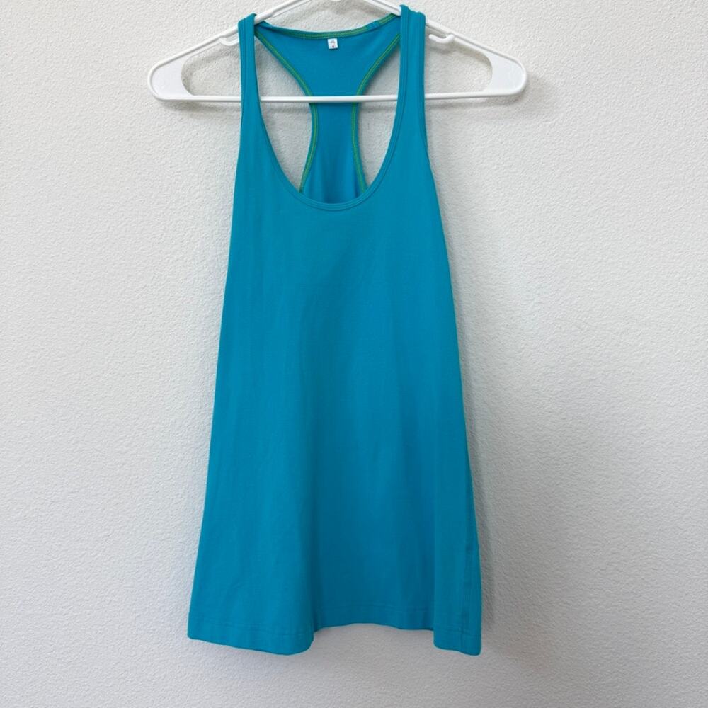 Lululemon Turquoise Racerback Tank Top Size 6 Lightweight Yoga Gym Athleisure